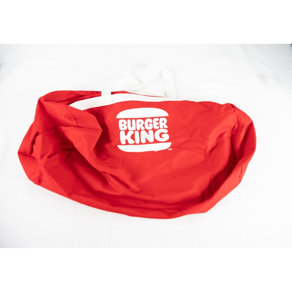 Vintage 80s Burger King Red white Duffel Bag Fast Food Promo Tote cotton
